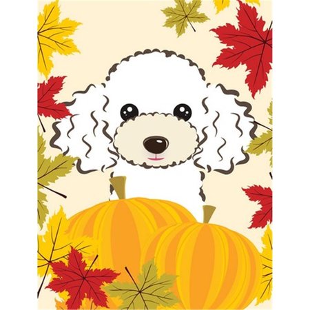 PATIOPLUS White Poodle Thanksgiving Flag Garden PA260611